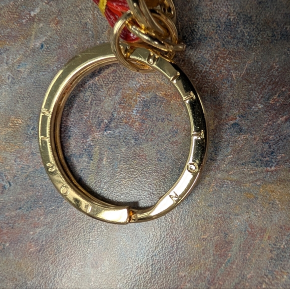 Louis Vuitton Goldtone Keychain & Clip with Leather Strap Attached - Picture 6 of 11